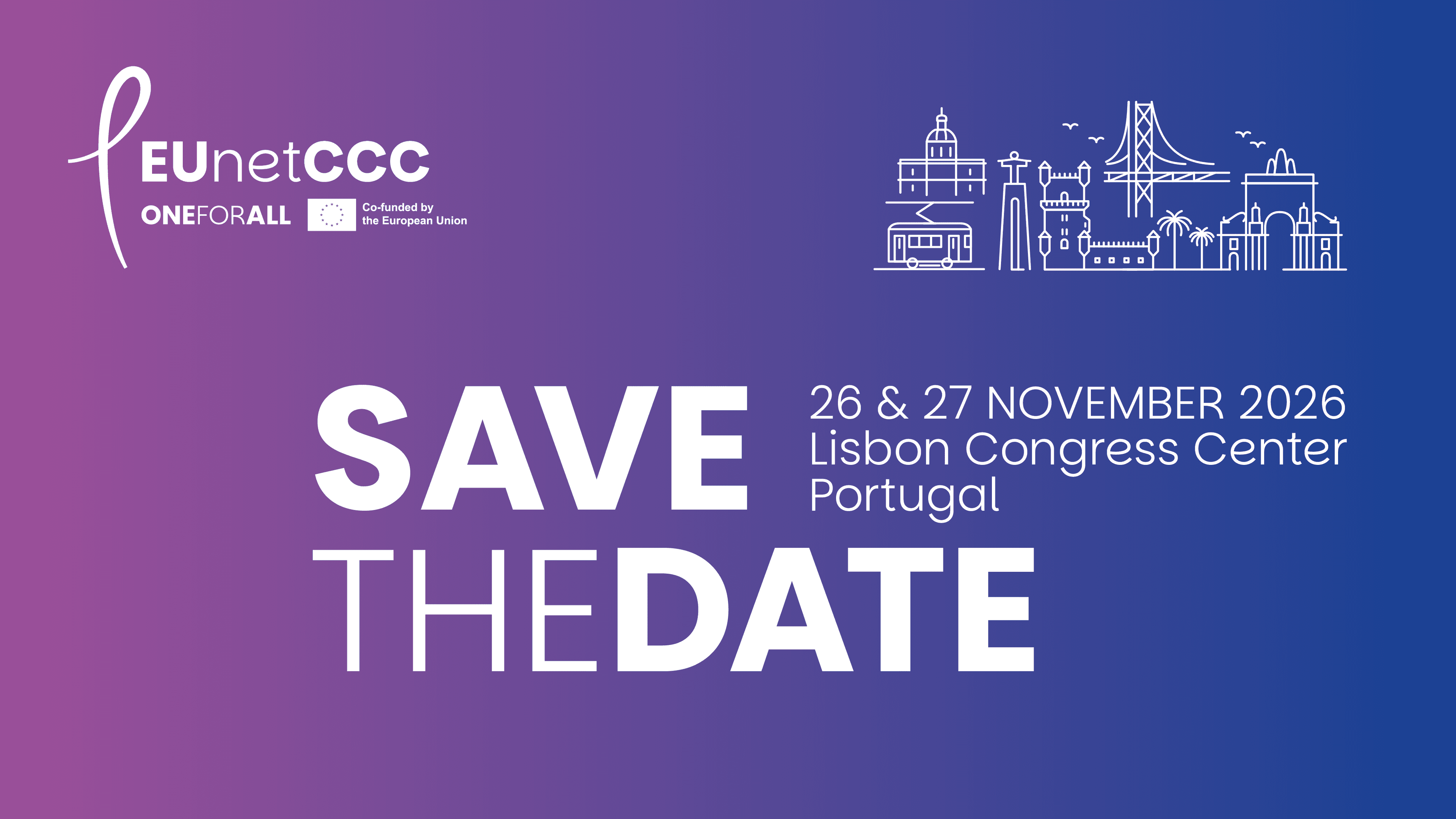 Save the date: EUnetCCC Annual Meeting, 26 and 27 November 2026, Lisbon Congress Centre, Portugal